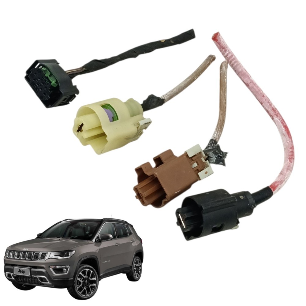 Jogo plug conector módulo ventoinha Jeep Compass 2.0 flex 20