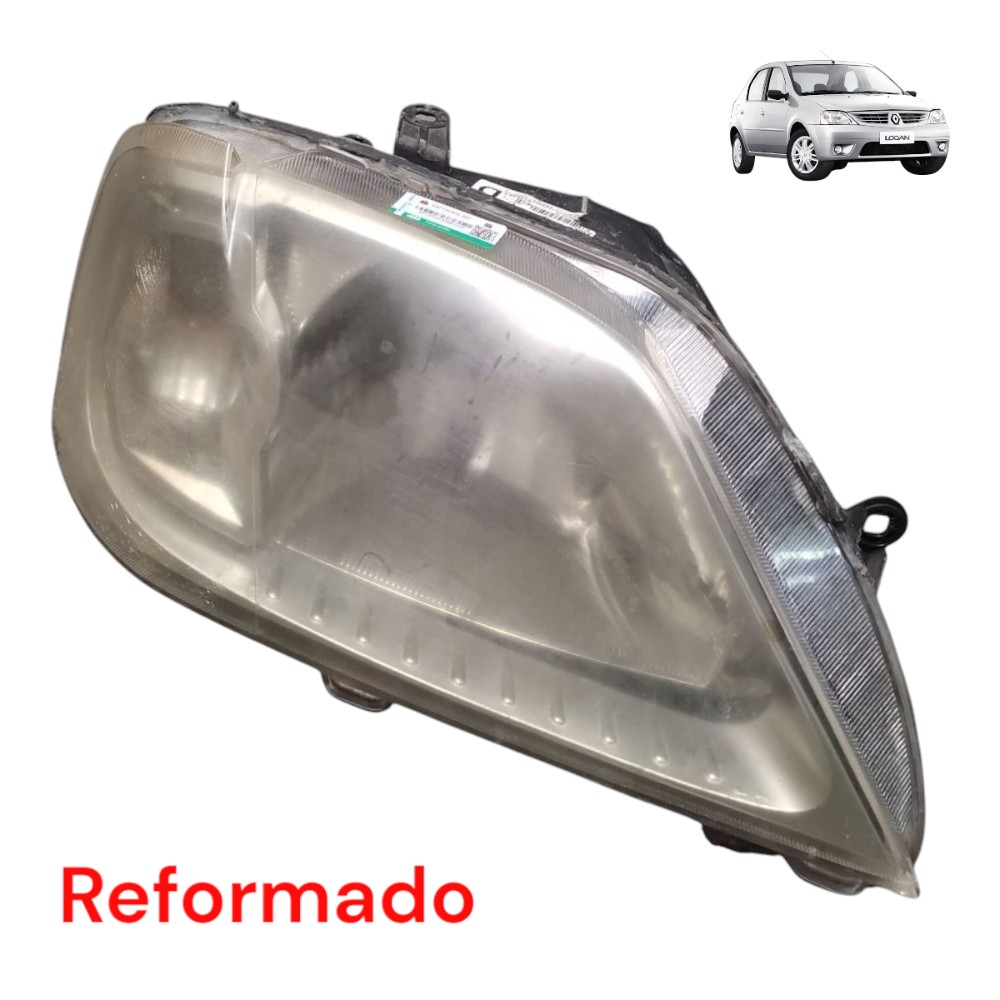Farol direito Renault Logan 2008 2009 2010 Foi Reformado 1