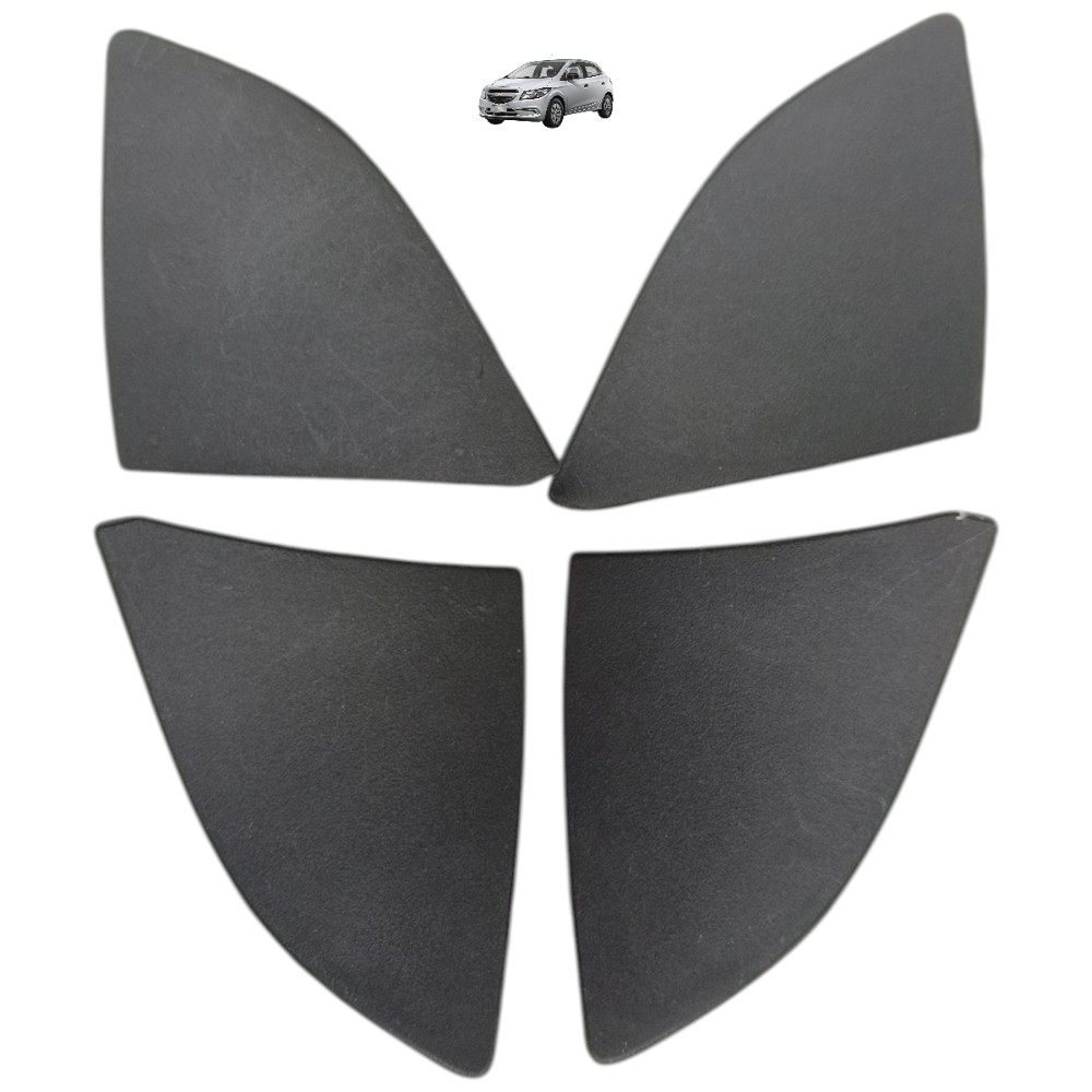 Jogo Tampa Moldura Maçaneta Interna Gm Onix Prisma 2013 2019 Preto Dianteira/traseira 1