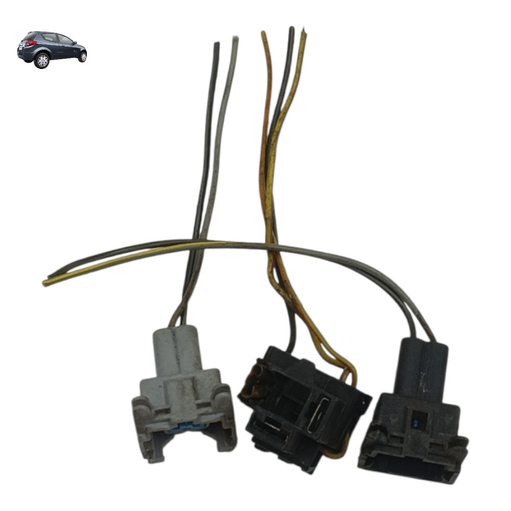 Jogo plug conector farol Ford Ka 2009 2010 2011 2012 2013