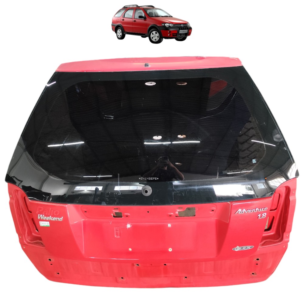 Tampa Traseira Fiat Palio Weekend Adventure 2005 2006 2007 Vermelho 1