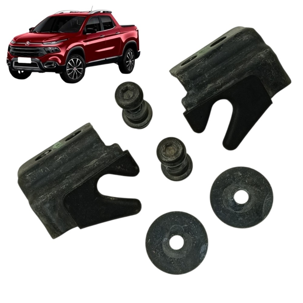 Jogo batente guia trava tampa traseira fiat toro 2021 2020