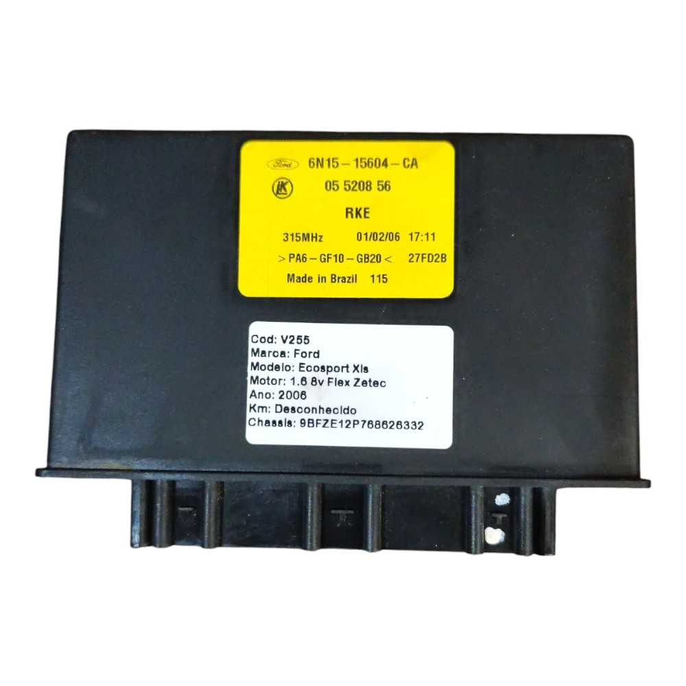 Kit Code Módulo Injeção Ford Ecosport 1.6 Zetec Rocam 2006 4