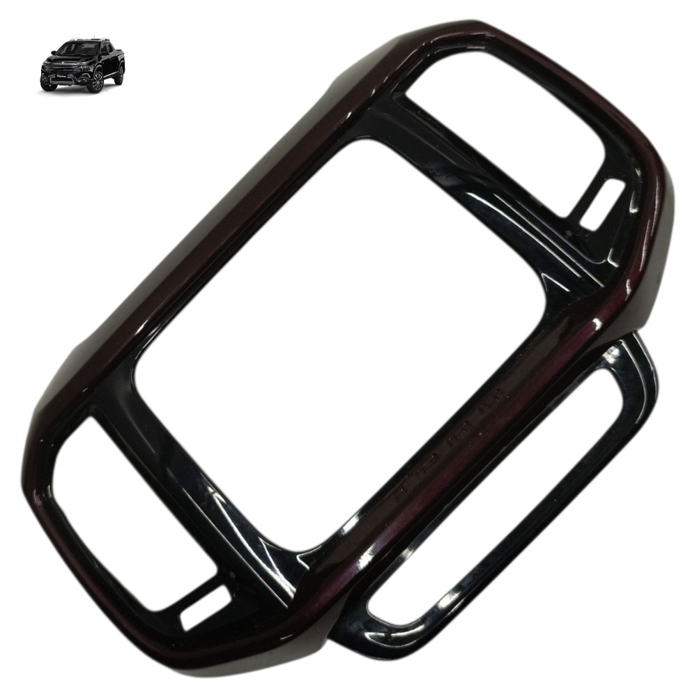 Moldura Painel Central Multimídia Fiat Toro 2021 2020 2019 Preto E Vermelho 1