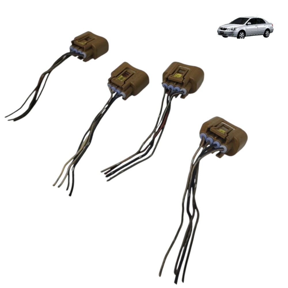 Jogo Plug Conector Bobina Ignição Toyota Corolla 2003 2004 1