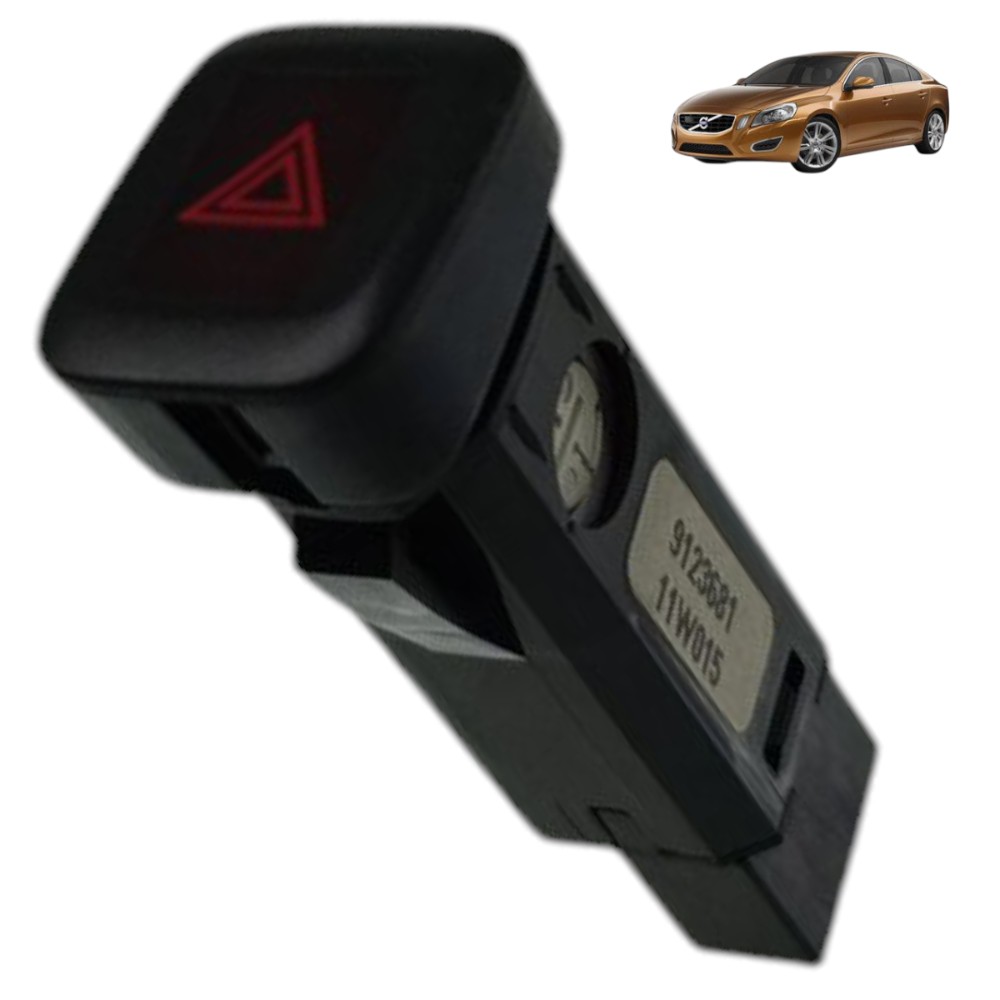 Botão Pisca Alerta Volvo S60 T4 2010 2011 2012 2013 2014 Preto 1