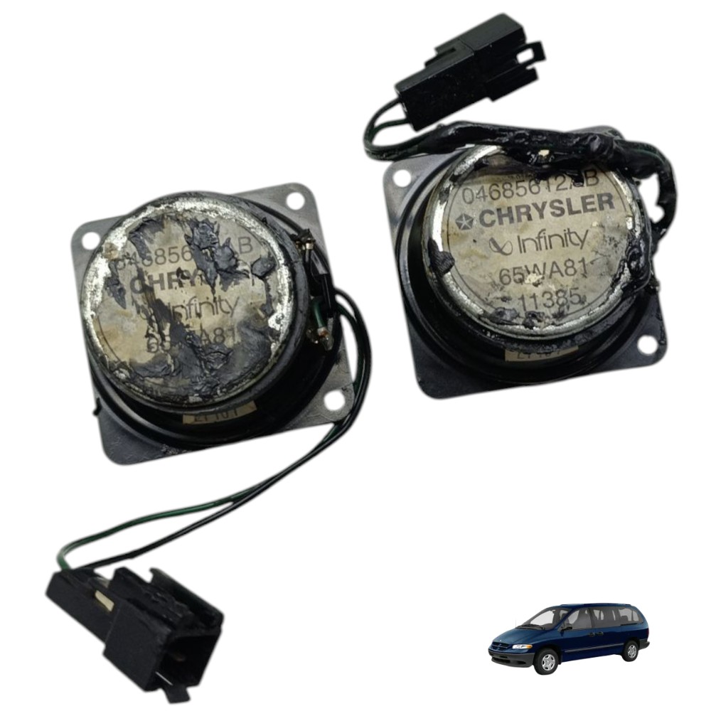 Par Tweeter Porta Malas Chrysler Grand Caravan 1999 2000 Preto 1