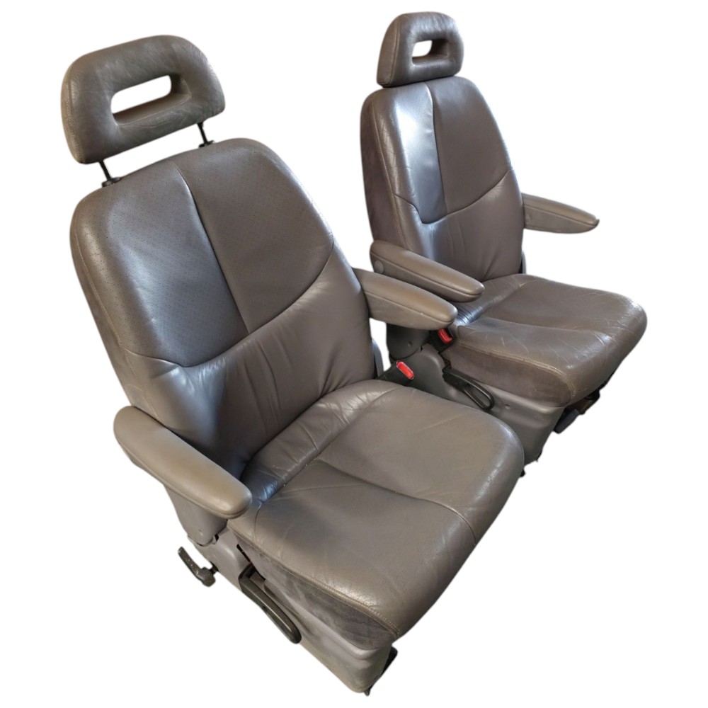 Par Banco Couro Traseiro Central Chrysler Grand Caravan 2000 Cinza 3