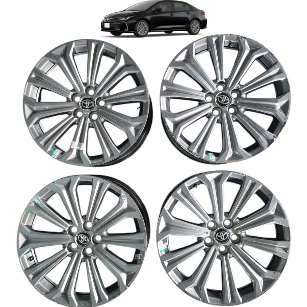 Jogo Roda Aro 17 Toyota Corolla Xei 2023 Original Detalhe  Cinza-escuro