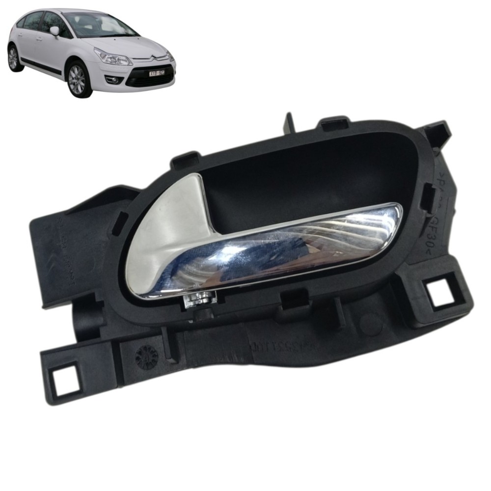 Maçaneta Interna Porta Esquerda Citroen C4 2010 2011 2012 13 Preto/prata Dianteira/traseira