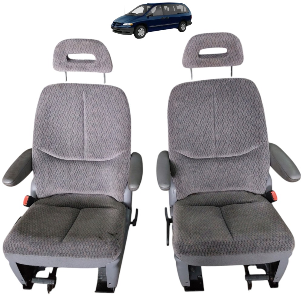 Par banco tecido traseiro Central Grand Caravan 2000 2001 1