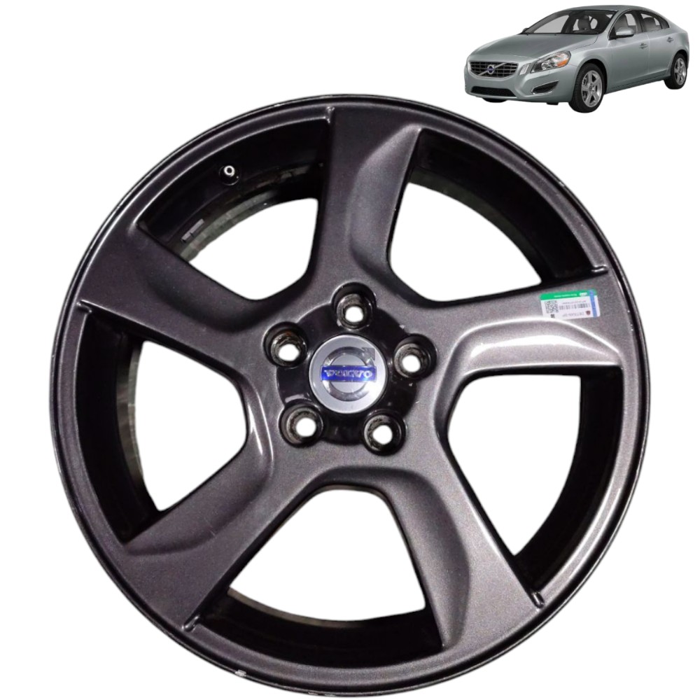 Roda Aro 17 5×108 Volvo S60 Xc60 V40 C30 2011 2012 13 Avulso Cinza-escuro 1