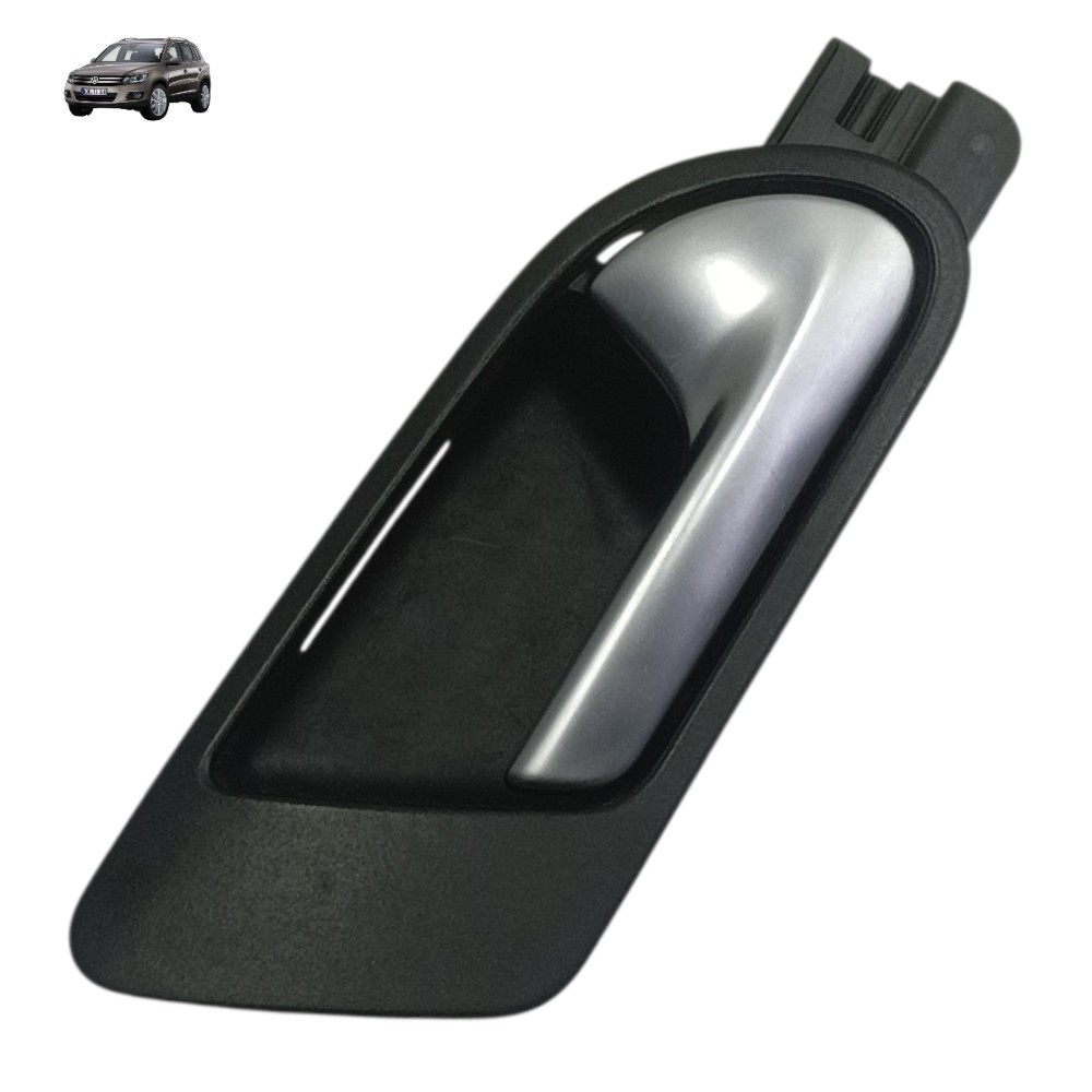 Maçaneta Interna Dianteira Direita Vw Tiguan 2011 2012 2013 Preto E Prata Dianteira 1
