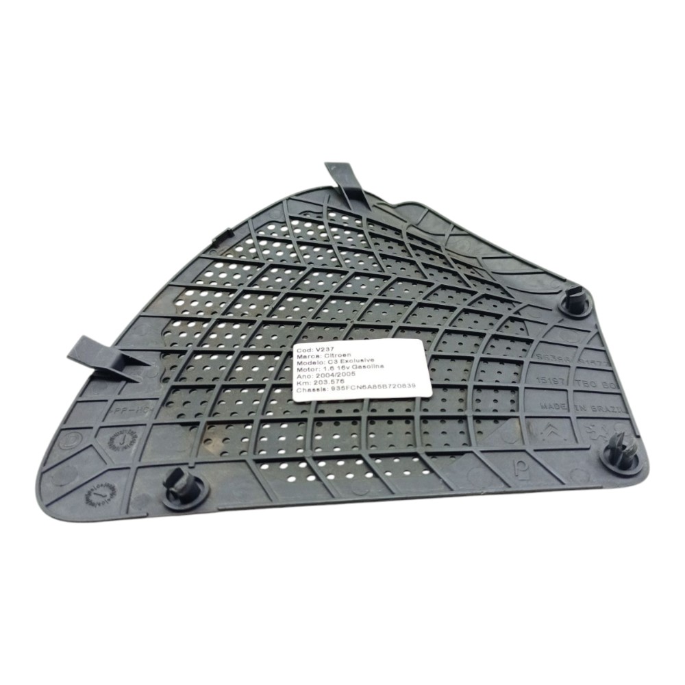 Tela Alto Falante Porta Traseira Direita Citroen C3 2005 06 Preto 4