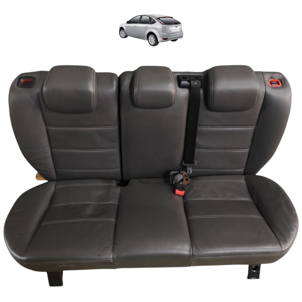 Encosto Assento Couro Banco Traseiro Ford Focus Hatch 2012 Cinza-escuro
