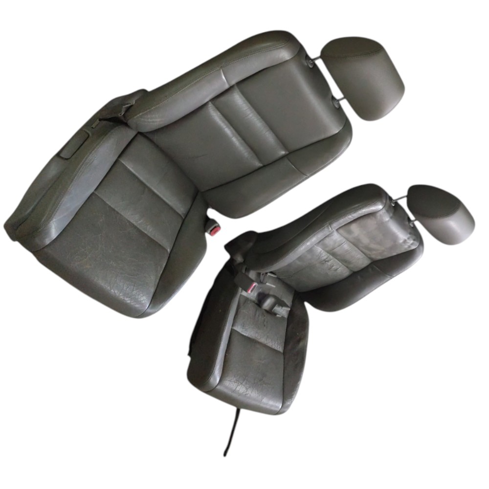 Par Banco Couro Dianteiro Honda Civic G8 2007 2011 Detalhe Cinza 3