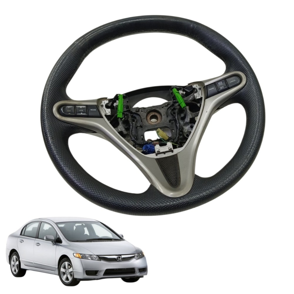 Volante Direção Honda Civic G8 2007 2008 2009 2010 2011 Preto