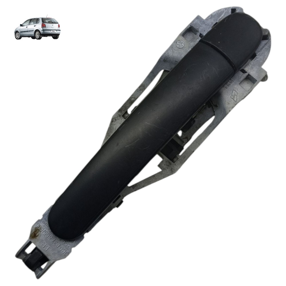 Maçaneta Externa Porta Traseira Direita Vw Polo 2008 2009 10 Preto Traseira 1