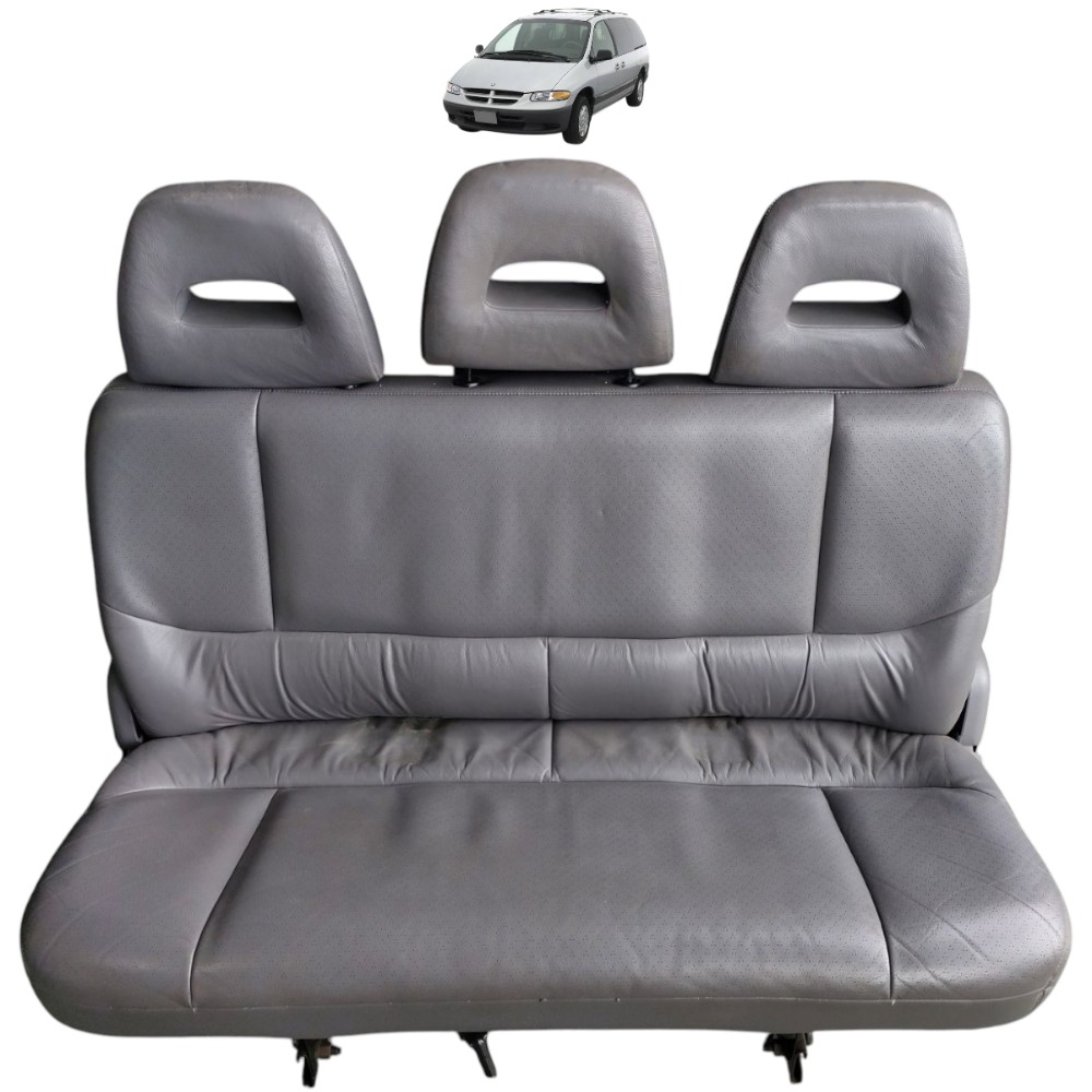 Banco Couro Traseiro Chrysler Grand Caravan 2000 01 7 Lugar Cinza 1
