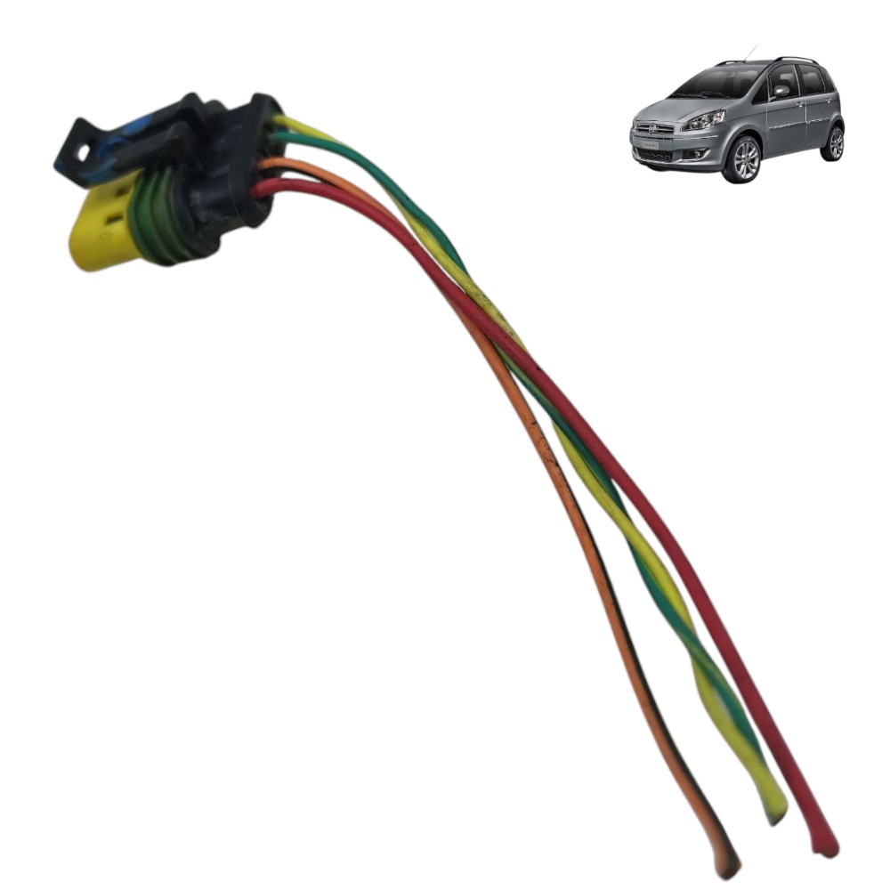 Plug conector fechadura elétrica traseira Fiat Idea 2012 13 1
