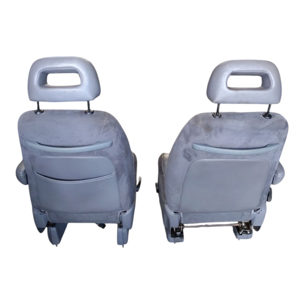 Par Banco Dianteiro Couro Chrysler Grand Caravan 2000 2001 Cinza 4