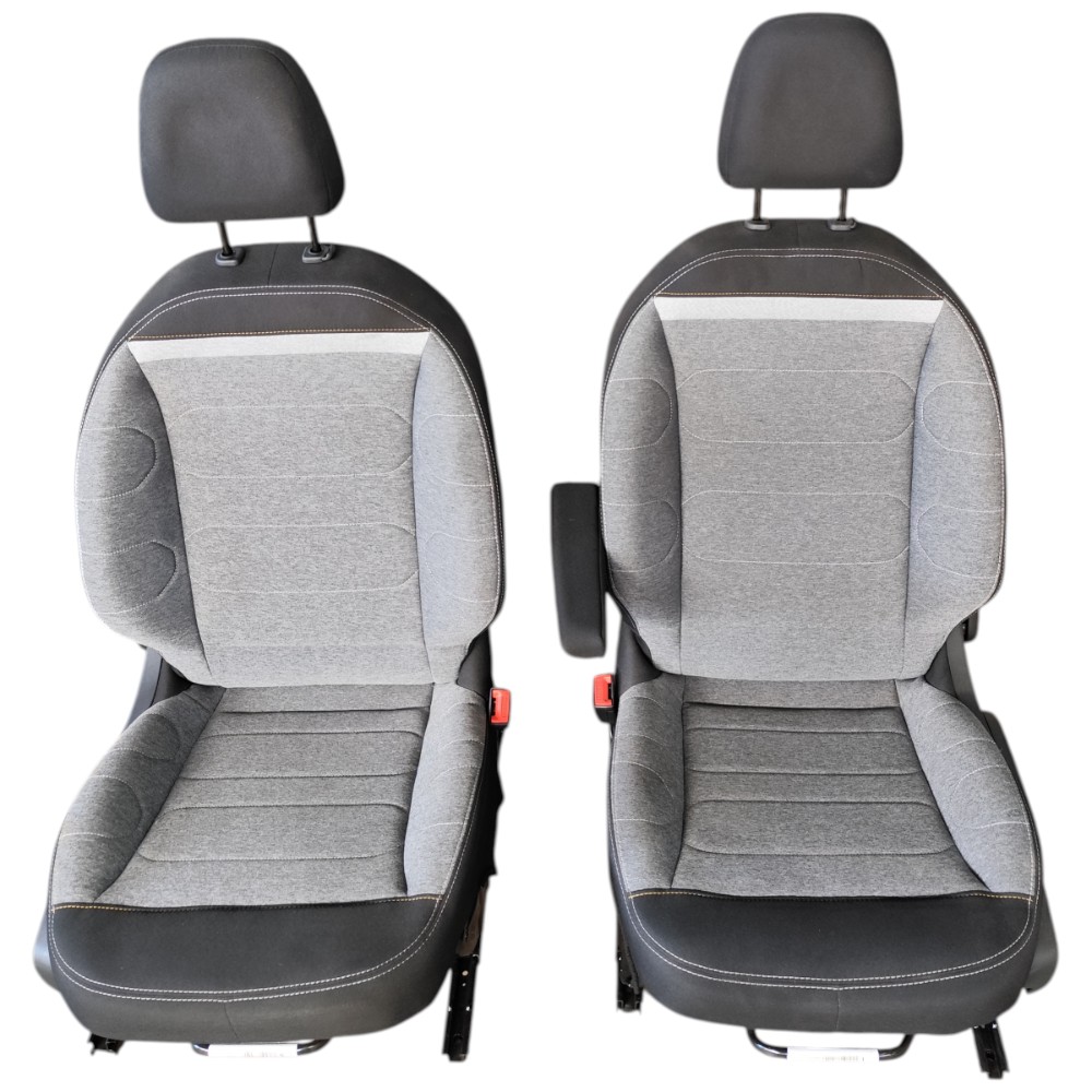 Par Banco Dianteiro Tecido Citroen Basalt 2025 2024 Cinza Cinza 1