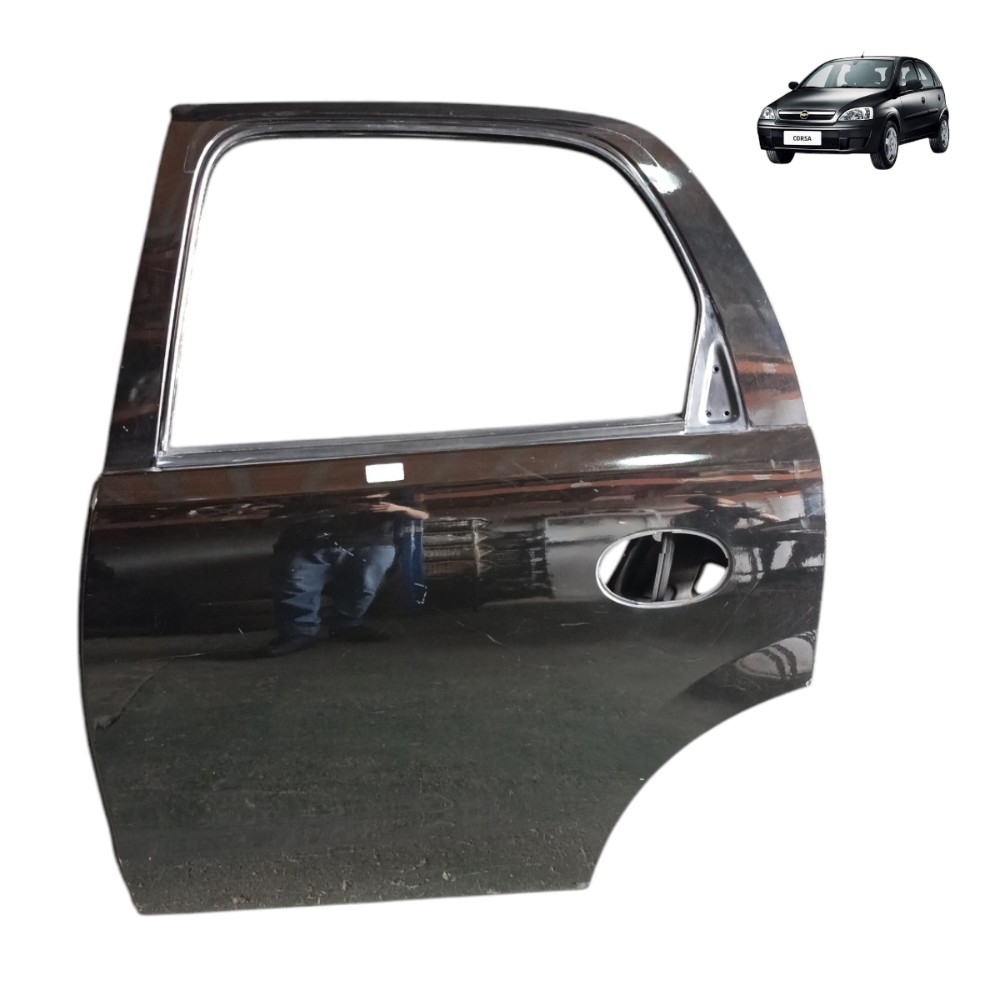 Porta Traseira Esquerda Gm Corsa Hatch 2004 2005 06 07 08 09 Traseira Esquerdo Preto 1