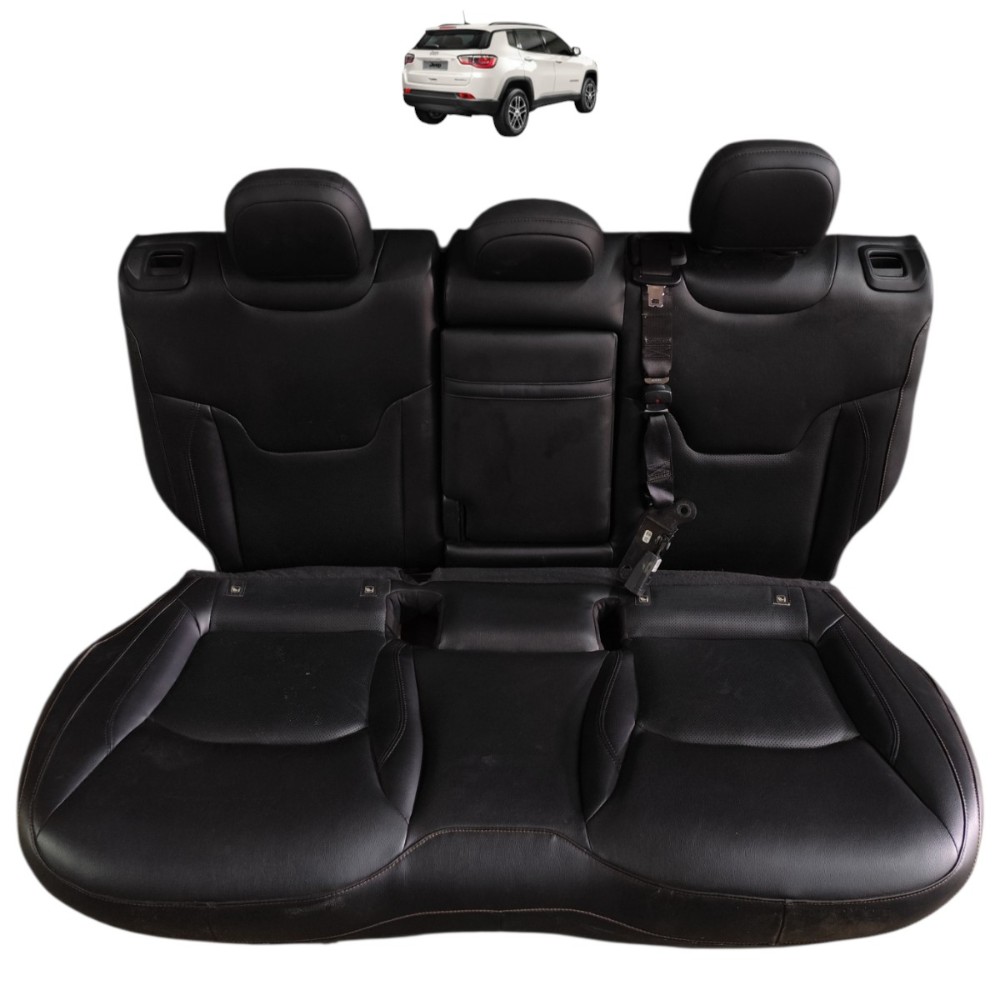 Encosto Assento Couro Banco Traseiro Jeep Compass 2019 2020 Preto