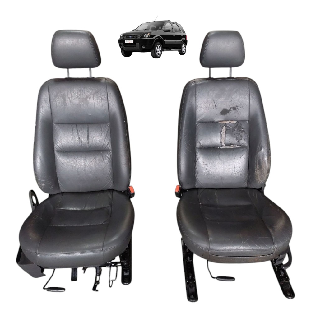 Par Banco Dianteiro Couro Ford Ecosport 2003 2004 2005 06 07 Cinza 1