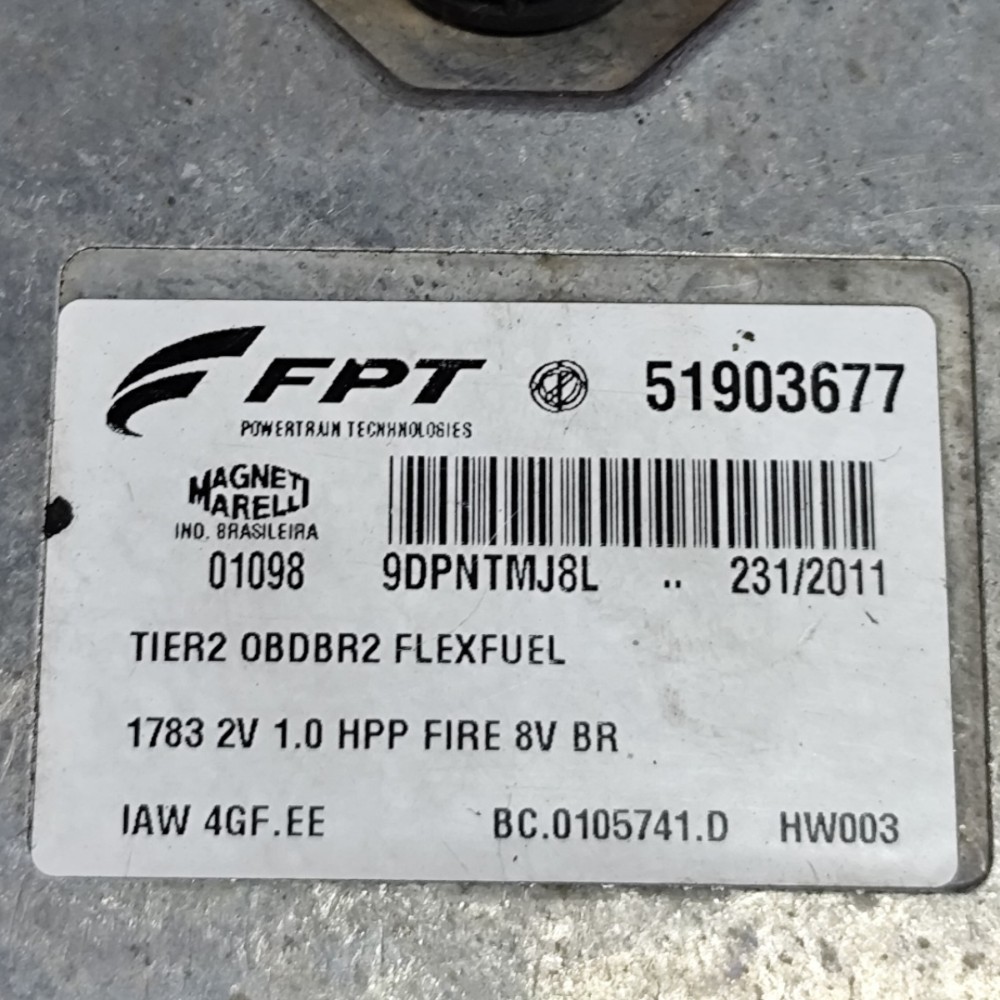Kit Code Módulo Injeção Fiat Palio 1.0 8v Fire Economy 2011 5
