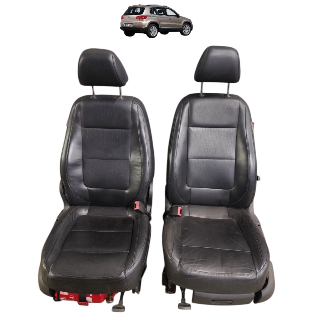 Par Banco Couro Dianteiro Vw Tiguan 2011 2012 2013 2014 2015 Preto 1