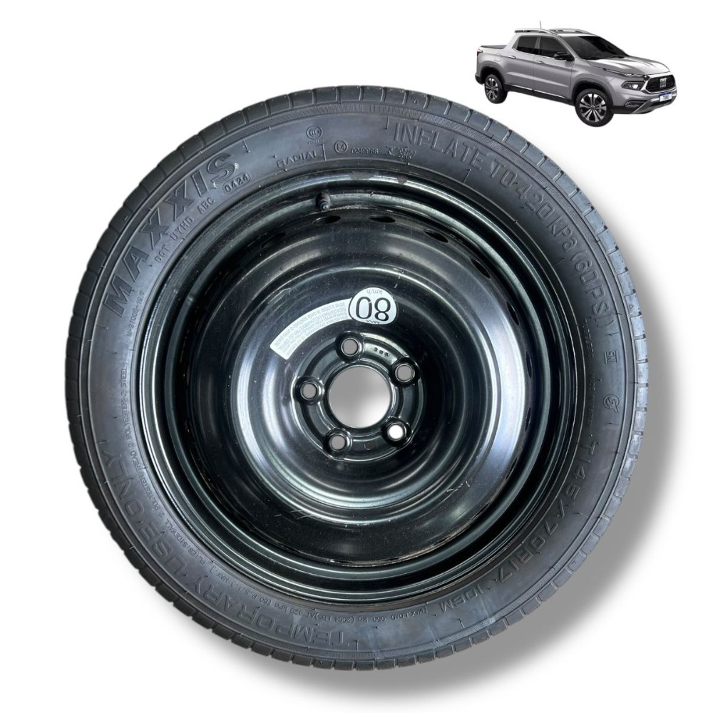 Estepe fino aro 17 pneu 145 70 fiat toro 2025 2024 2023 2022 1