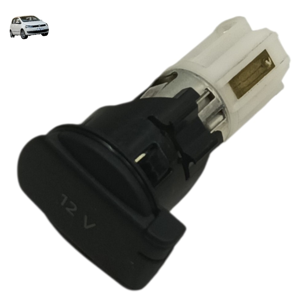 Tomada Acendedor 12v Vw Fox 2014 2013 2012 2011 Preto