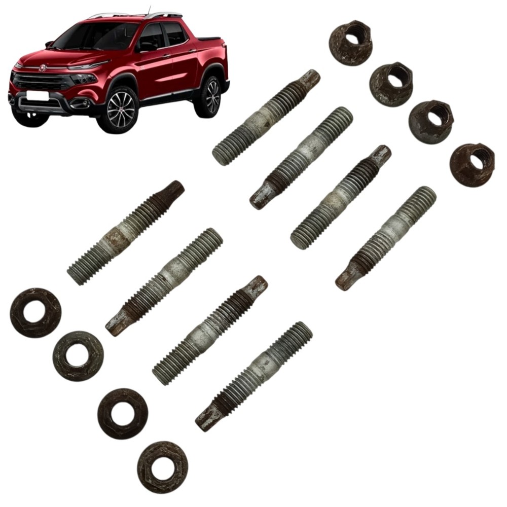 Jogo parafuso coletor escape motor Fiat Toro 1.8 2016 2021