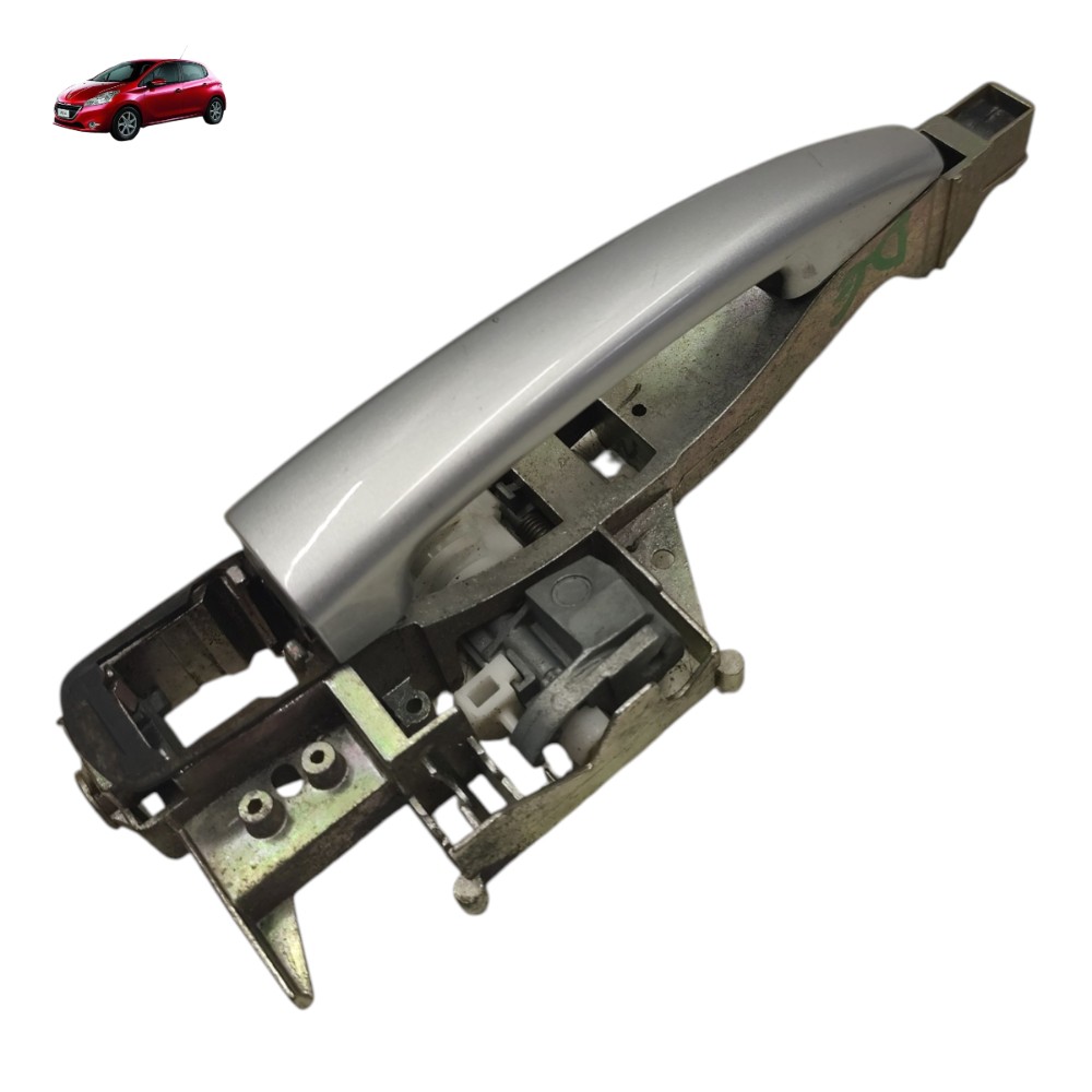 Maçaneta Externa Dianteira Esquerda Peugeot 208 2014 2015 Prata Dianteira 1