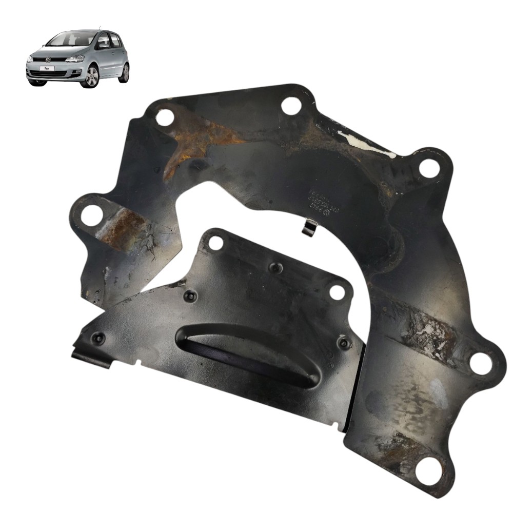 Par Flange Chapa Protetor Motor Vw Fox Polo 1.0 2009 2008 07 2