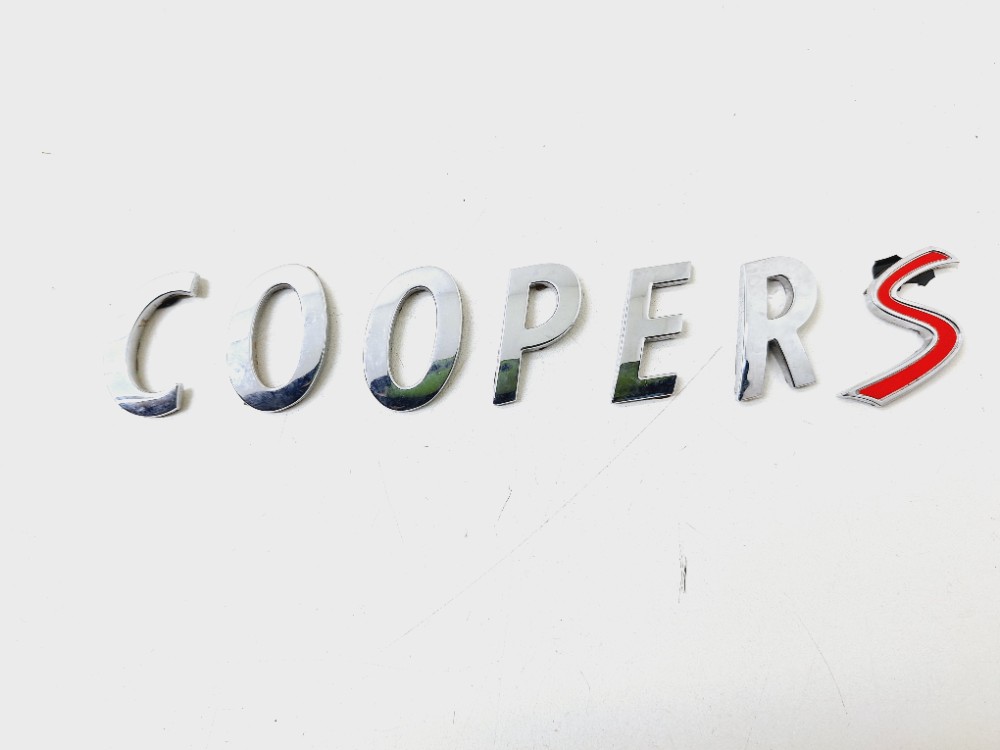 Emblema Tampa Traseira Mini Cooper S 2.0 2019 2020 Prata E Vermelho