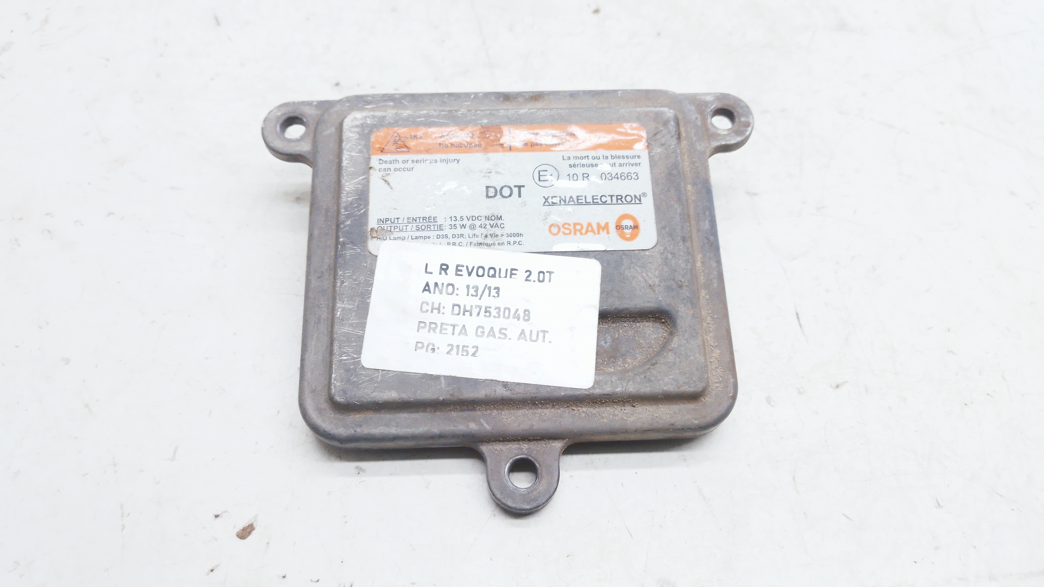 Reator Xenon Farol Esquerdo Evoque 2013 Nº10r034663