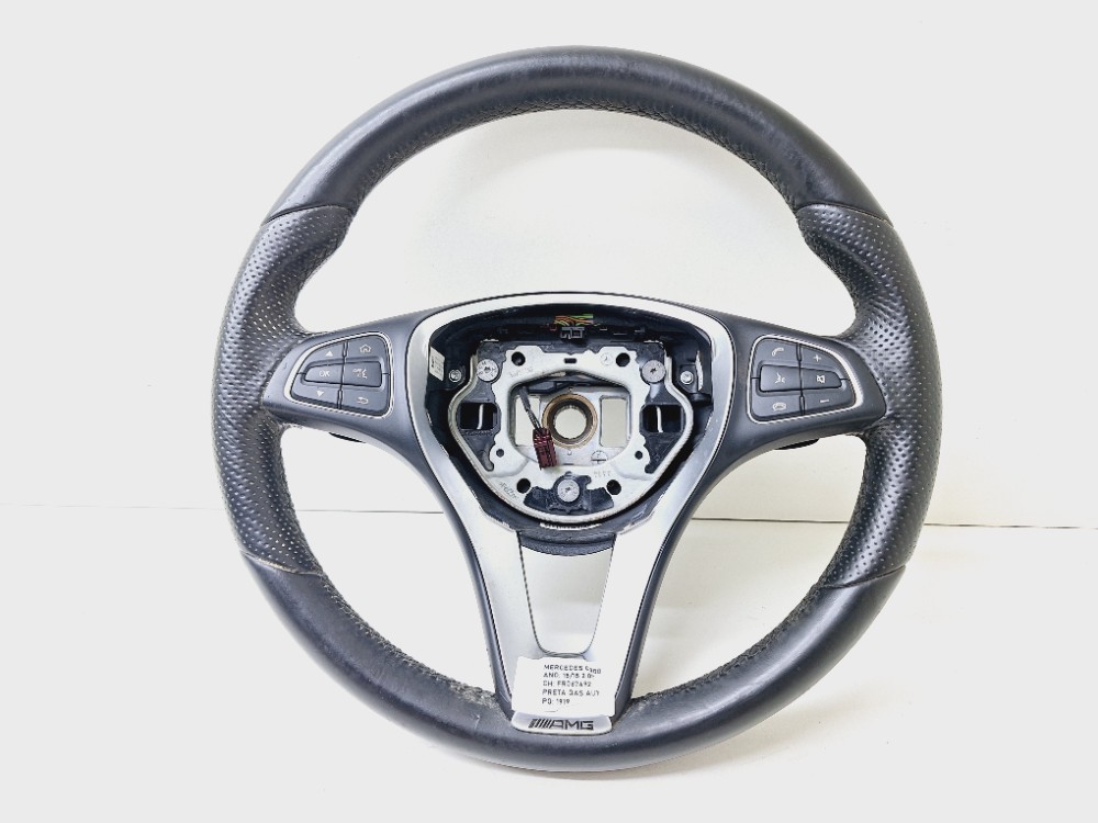 Volante Aro Direção Mercedes C200 2.0 2015  Preto E Prata