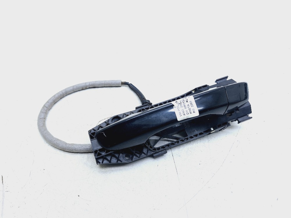 Maçaneta Externa Traseira Esquerda Vw Polo 1.4 2020 2021 Preto Traseira