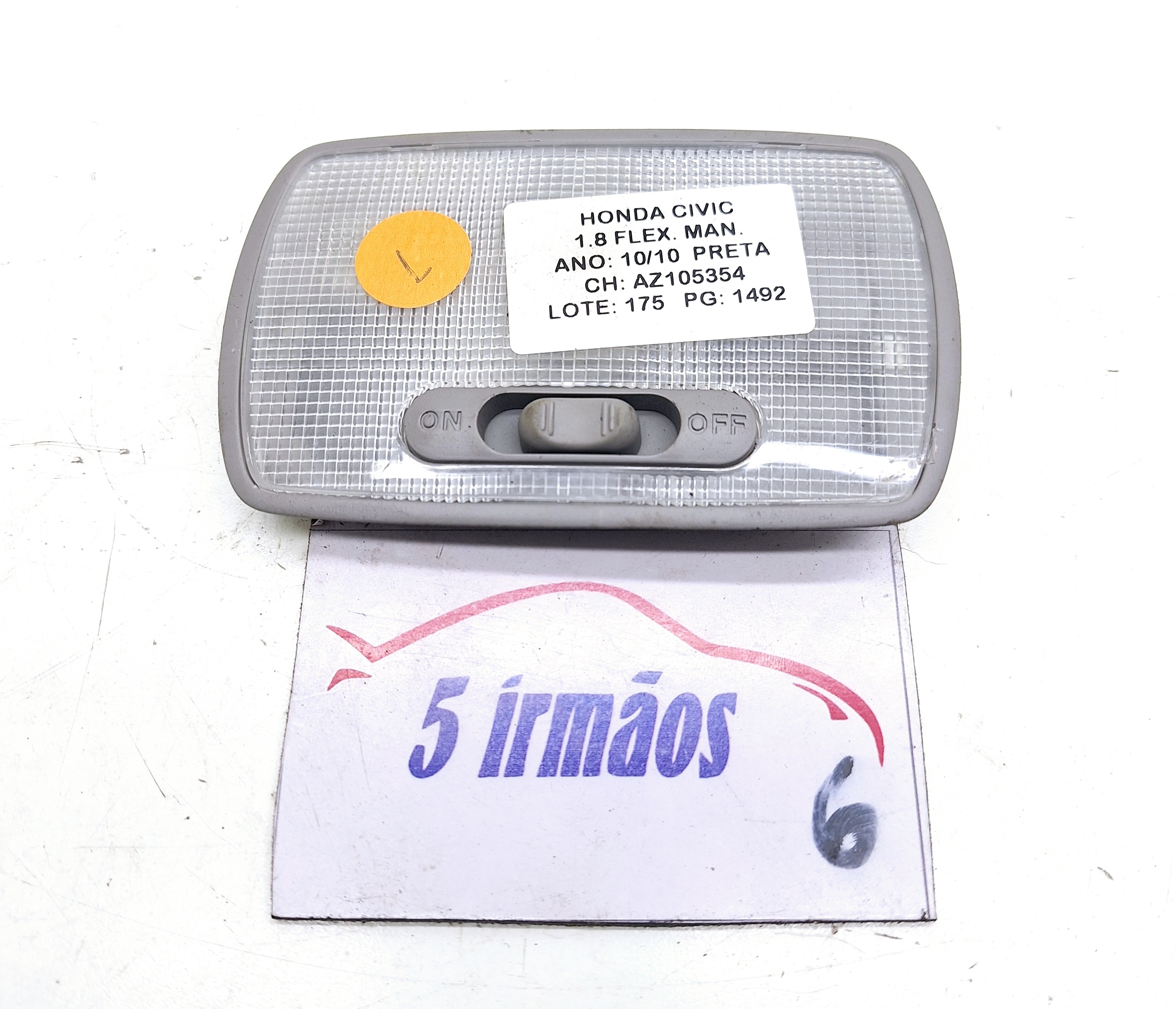 Luz Teto Cortesia Honda Civic 1.8 Manual 2010