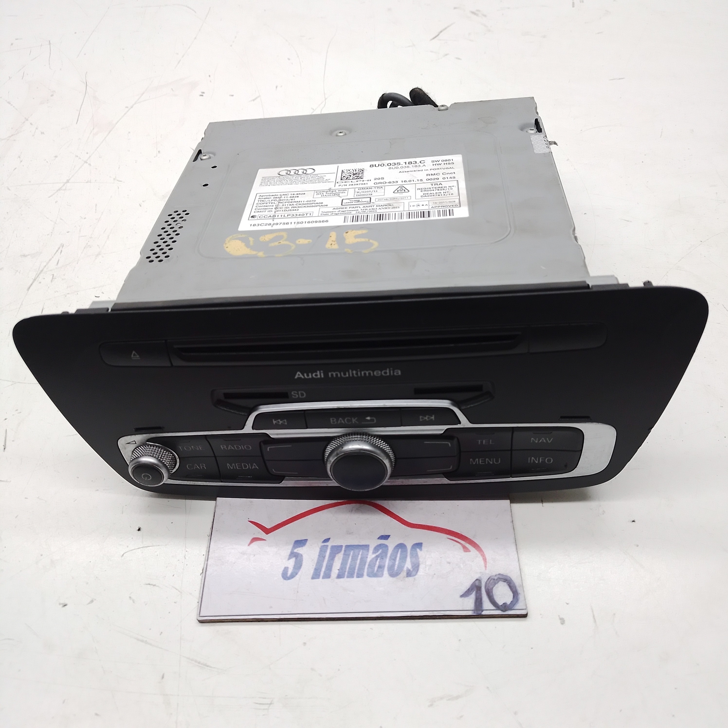 Rádio Cd Player Audi Q3 Tfsi 2.0 2015 / 2016 Nº8u0035183c