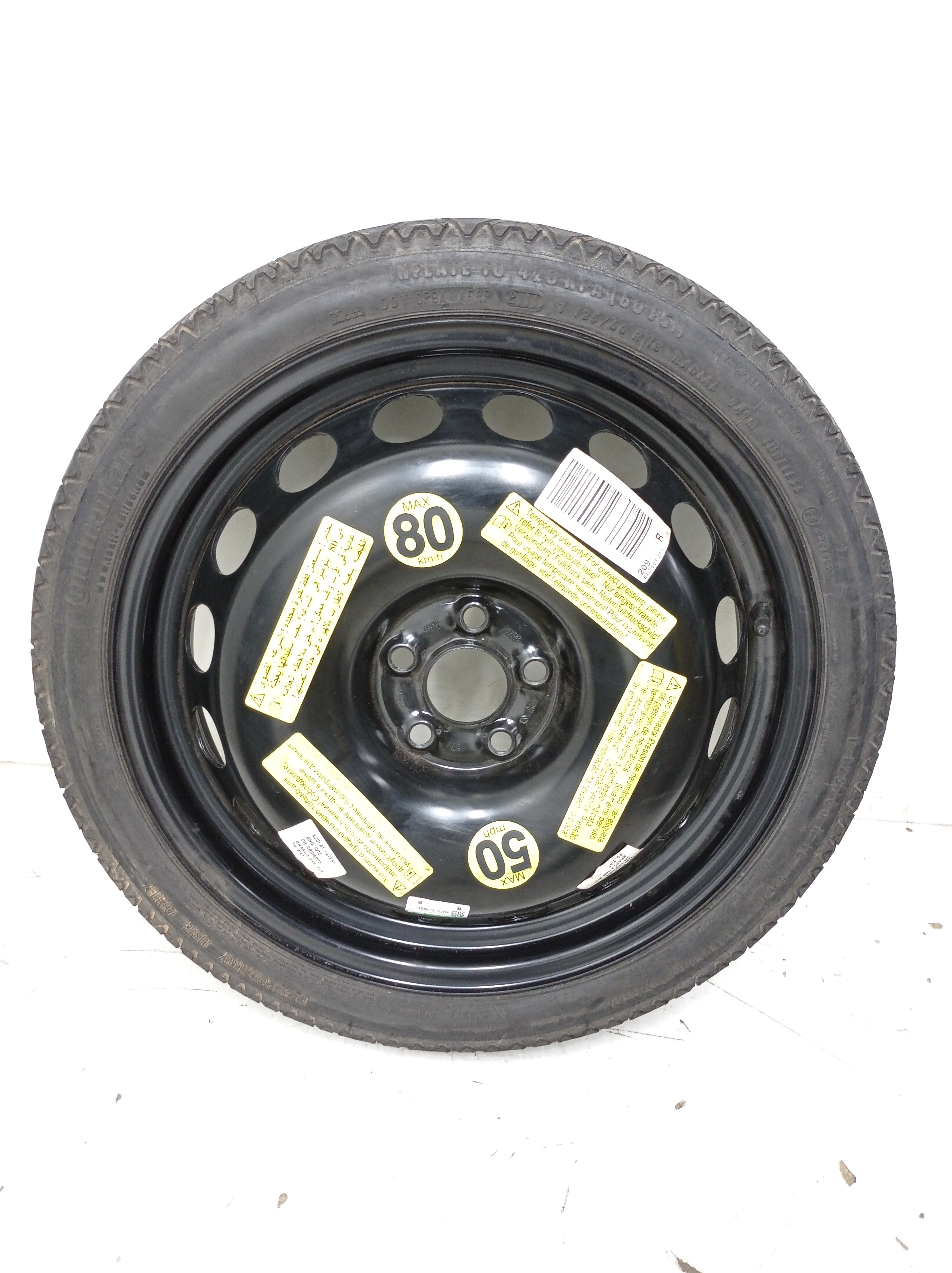Estepe Fino Aro 18 125/60 Audi A1 Tfsi 1.4 2011 / 2012