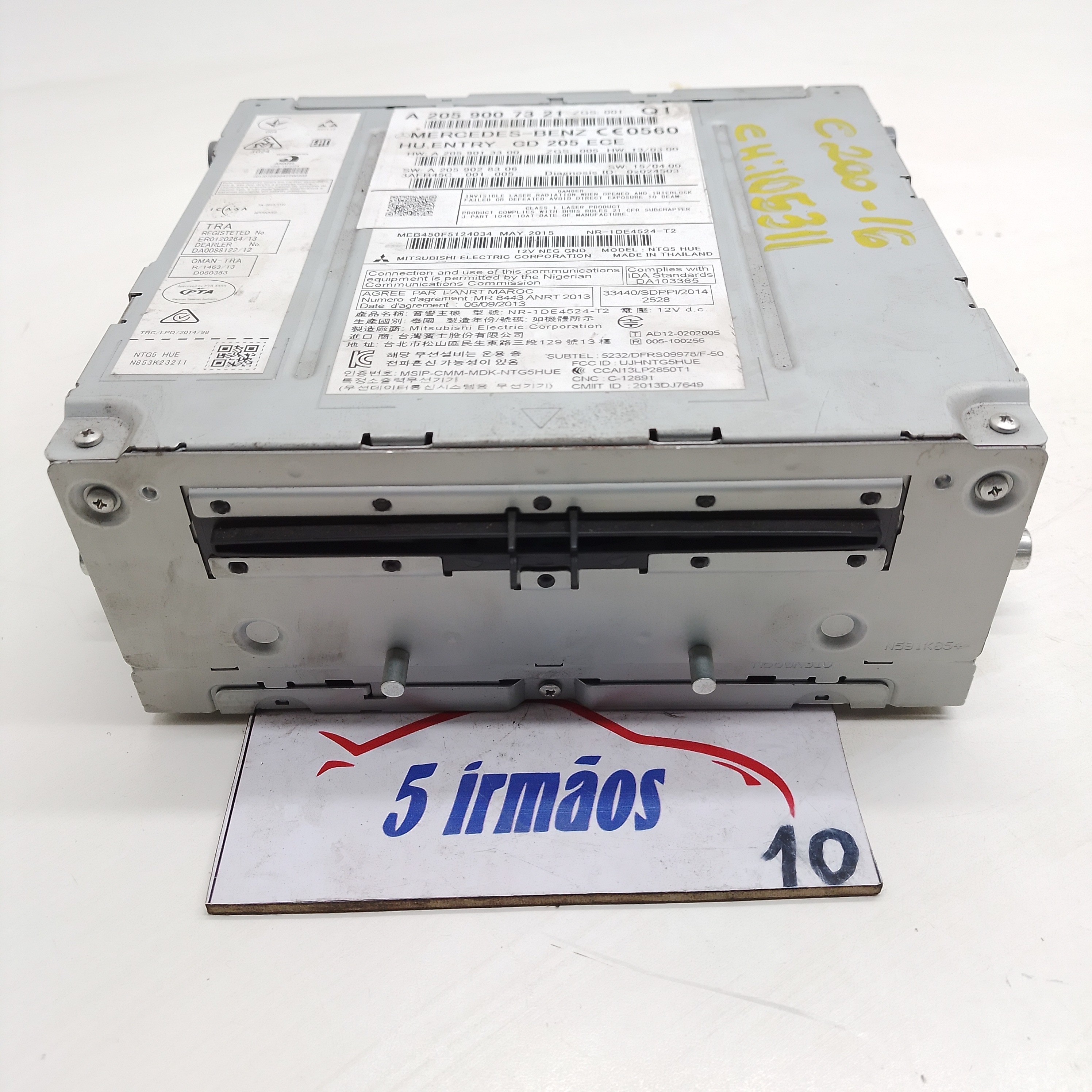 Rádio Cd Player Mercedes C200 1.6 2015 Na2059007321