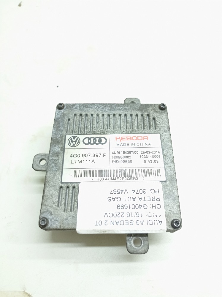 Módulo Reator Farol Esquerdo Audi A3 2.0 2016 4g0907397p