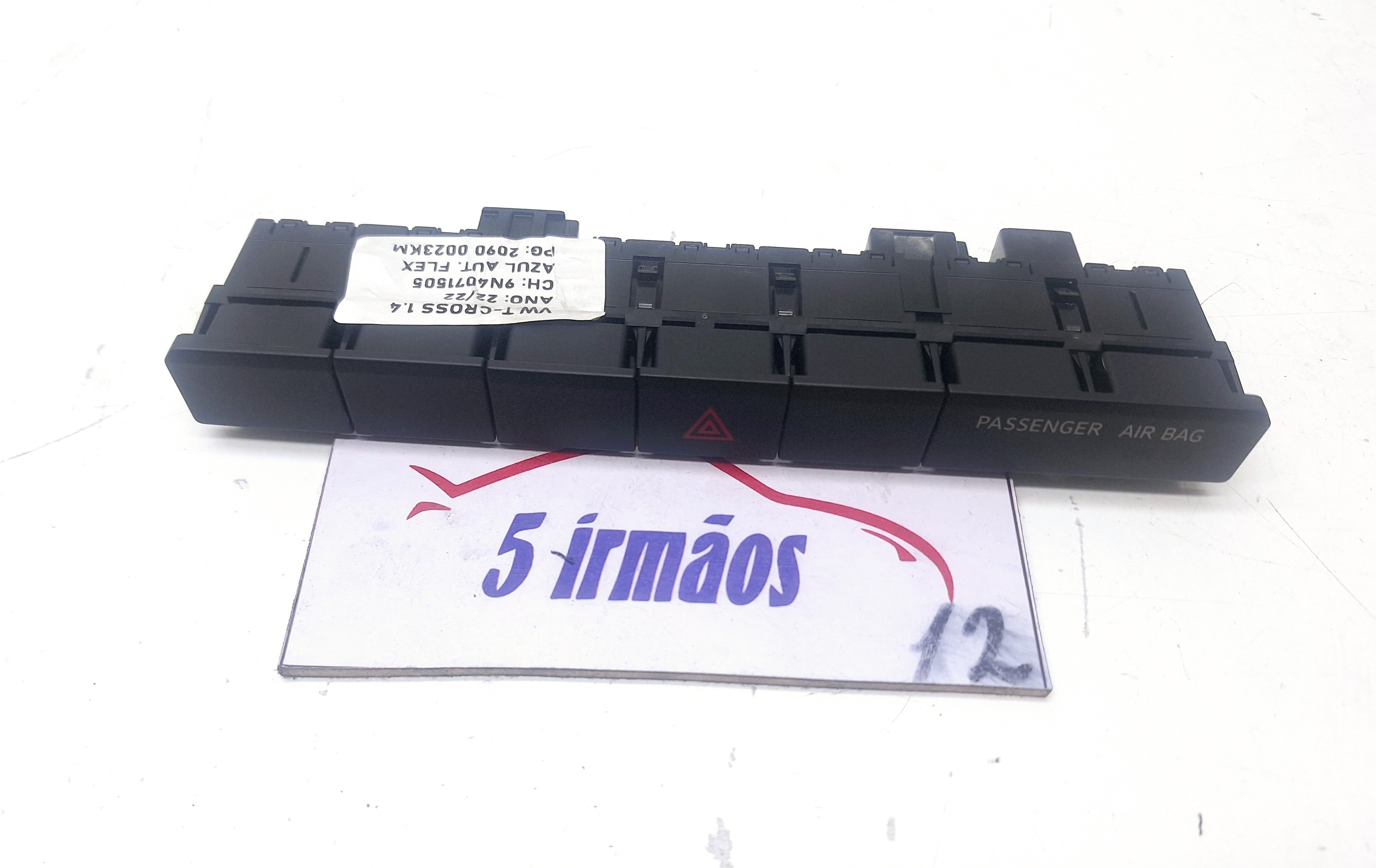 Botão Pisca Alerta Vw Tcross Tsi 1.4 2022 N2gm927132 Preto