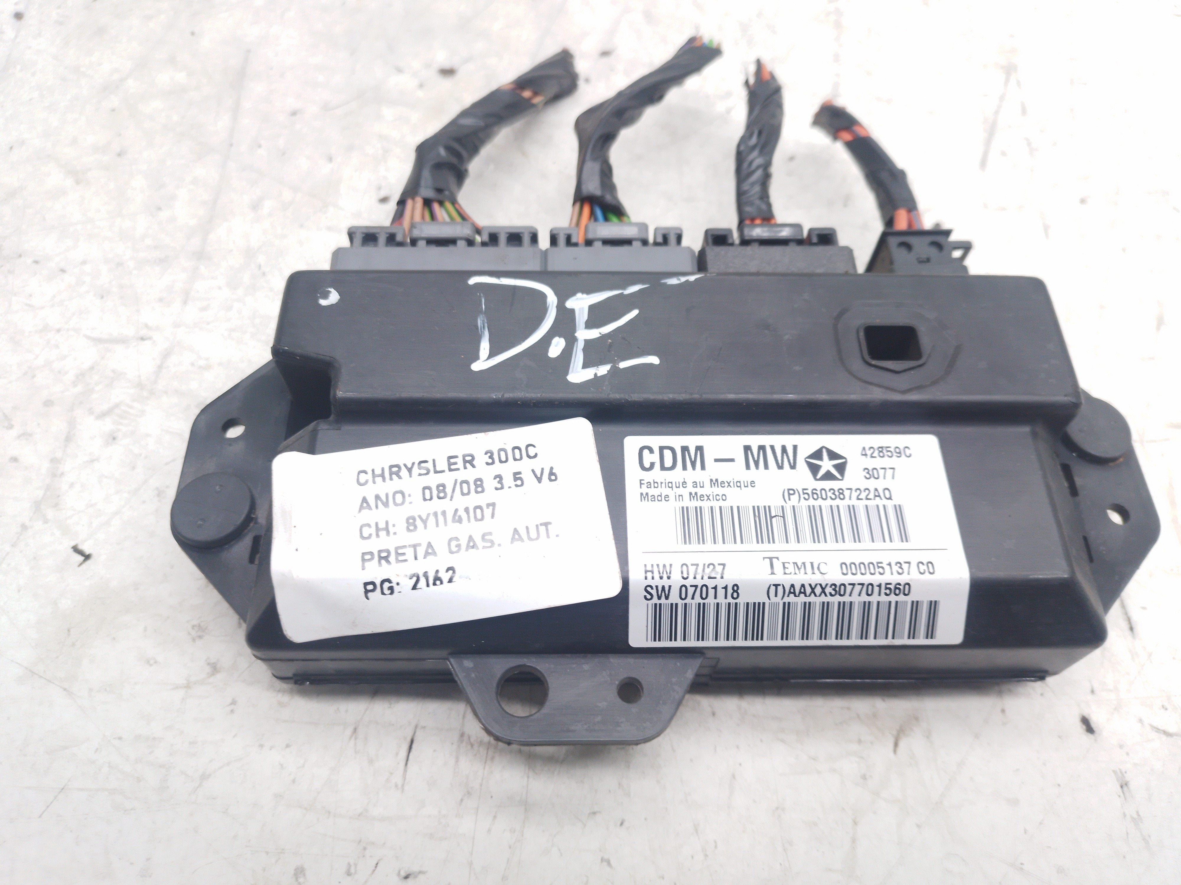 Módulo Porta Dianteira Esquerda 300c 2008 56038722aq
