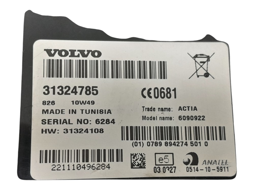Modulo Central Gps Volvo Xc60 T6 3.0 6cc Gas Aut Turbo 2011 6