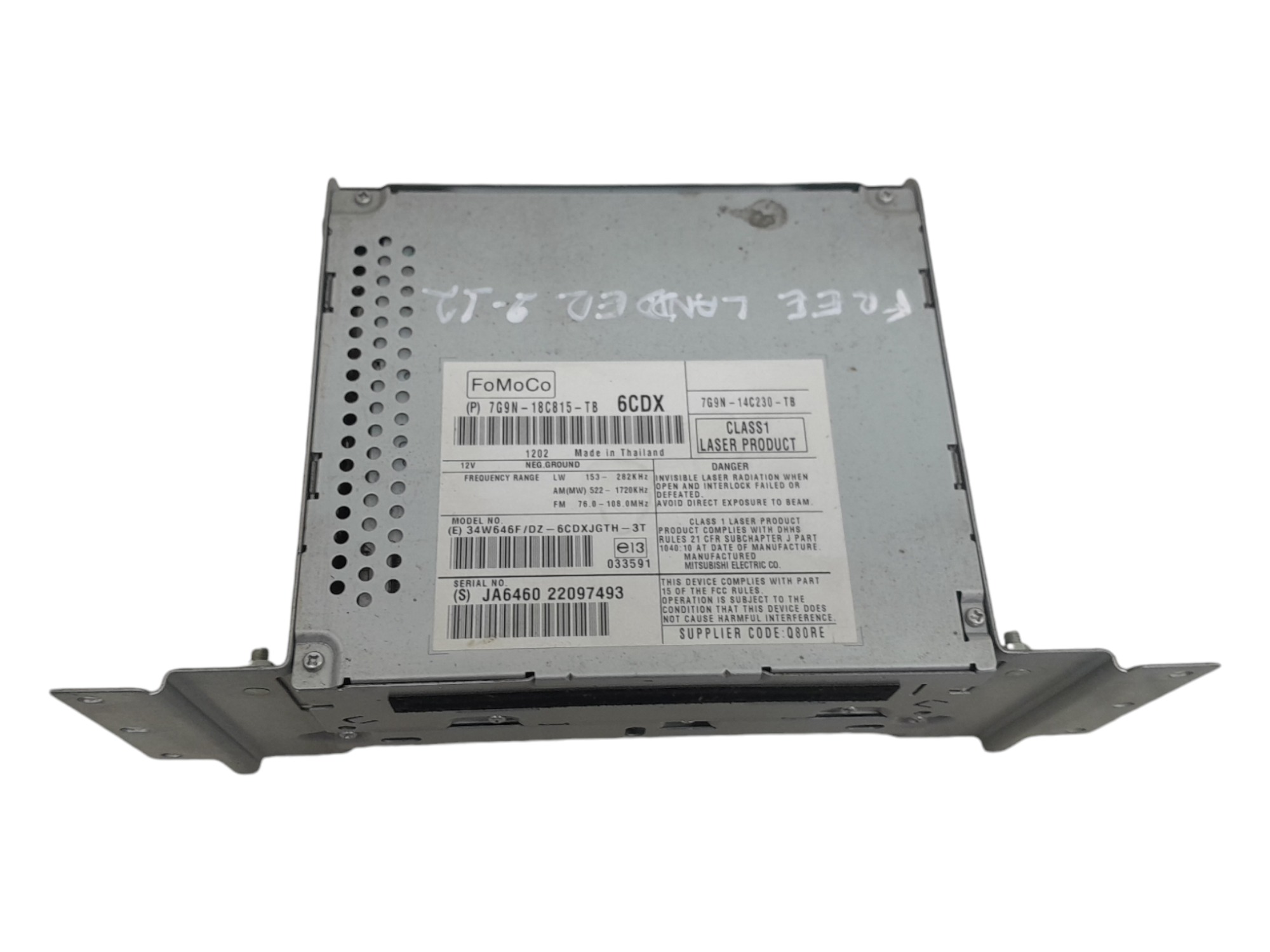 Central Radio Som Original Land Rover Freelander 2 2.2 2012