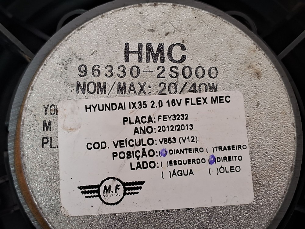 Alto Falante Porta Dianteira Direita Hyundai Ix35 2013 Preto 5